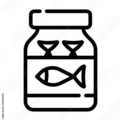 pickled fish Line Icon