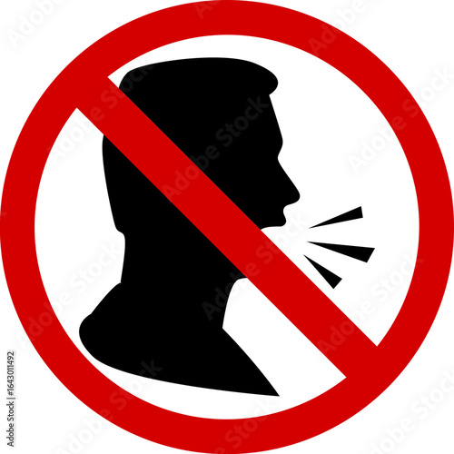 do not disturb icon, please do quiet, pssst or shhh gesture lips, silence or secret, keep shut mouth - icon vector. do not screaming icon . do not screaming in this area. design in trendy style.