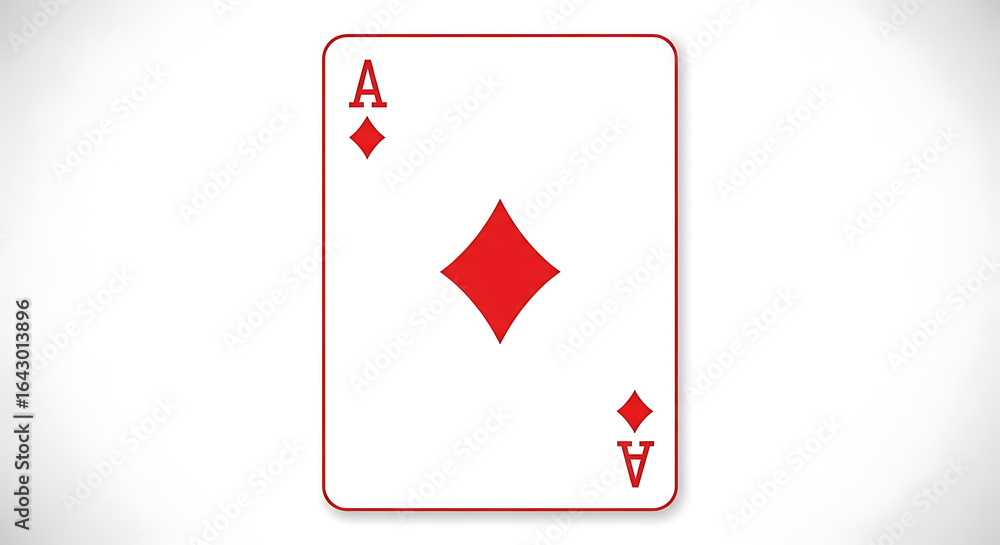 Obraz premium Ace of Diamonds Playing Card Red Suit Classic Design.