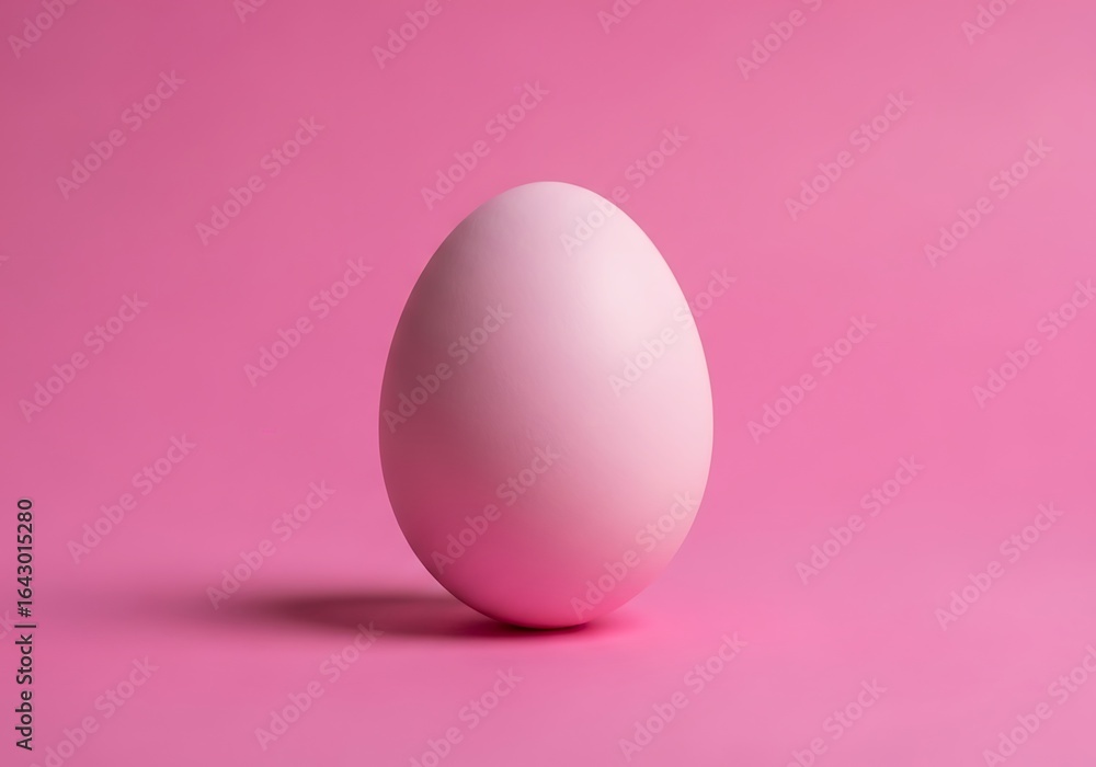 Fototapeta premium Simple pink egg on a matching background a minimalist and playful easter concept with a smooth and pastel color palette studio shot