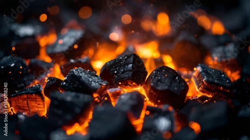 Glowing charcoal embers