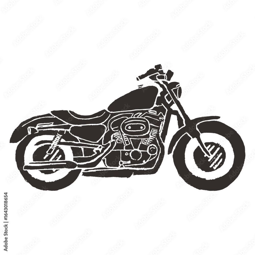 Fototapeta premium Retro Motorcycles Icon black