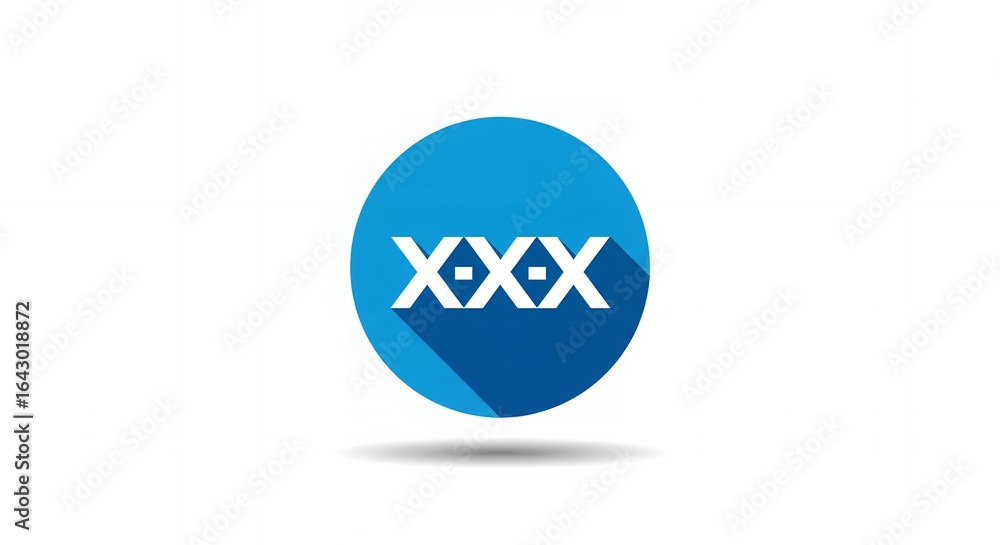 Blue Circle Letter “X-X-X” Logo Design on White Background Blue Circle Letter “X-X-X” Logo Design on White Background