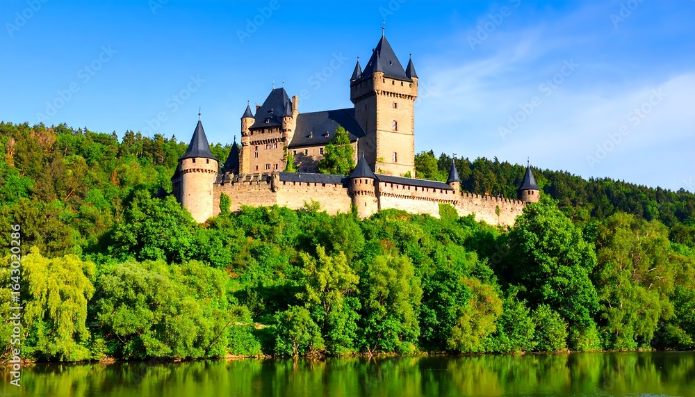 Obraz premium Medieval castle on a riverbank