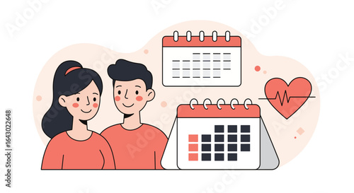 Birth Control Awareness Vector Illustration, Flat Health Education Design