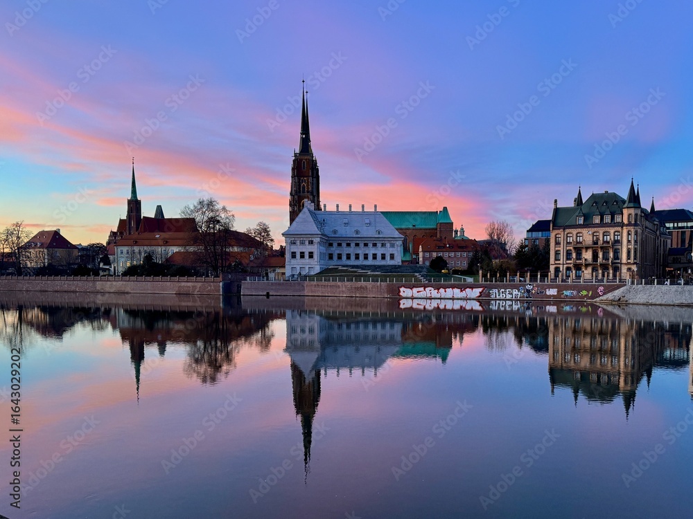 Naklejka premium The Cathedral Island, the oldest part of the city of Wroclaw