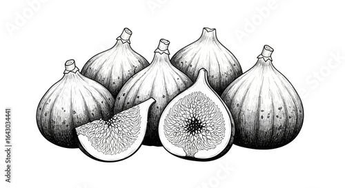 Elegant monochrome fig composition evokes culinary artistry and health benefits