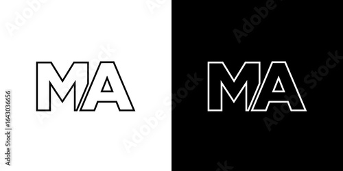 Letter M and A, MA logo design template. Minimal monogram initial based logotype.