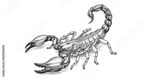 Illustration of a Scorpion with detailed textures and a striking presence
