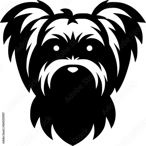 Yorkshire Terrier Silhouette: A minimalist silhouette captures the iconic features of a Yorkshire Terrier, exuding elegance and charm in a bold, monochromatic design. 