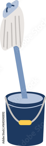 양동이에 든 물걸레 청소용품