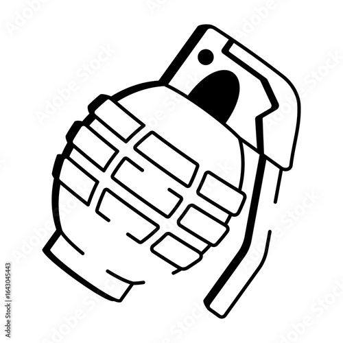 A doodle style icon showing grenade bomb