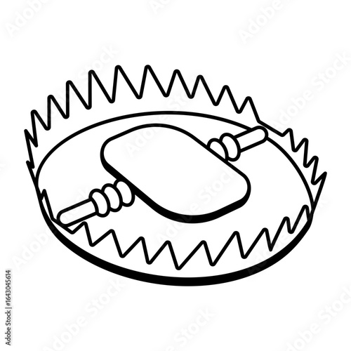 A sketchy style icon representing bear trap
