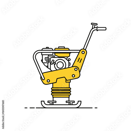 tamping rammer construction machine vector illustration