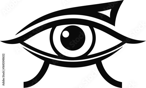Eye of Horus Udjat Silhouette. Ancient Egyptian Protection Symbol.