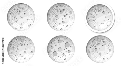 Six stages of bubble formations in circular liquid drops observed