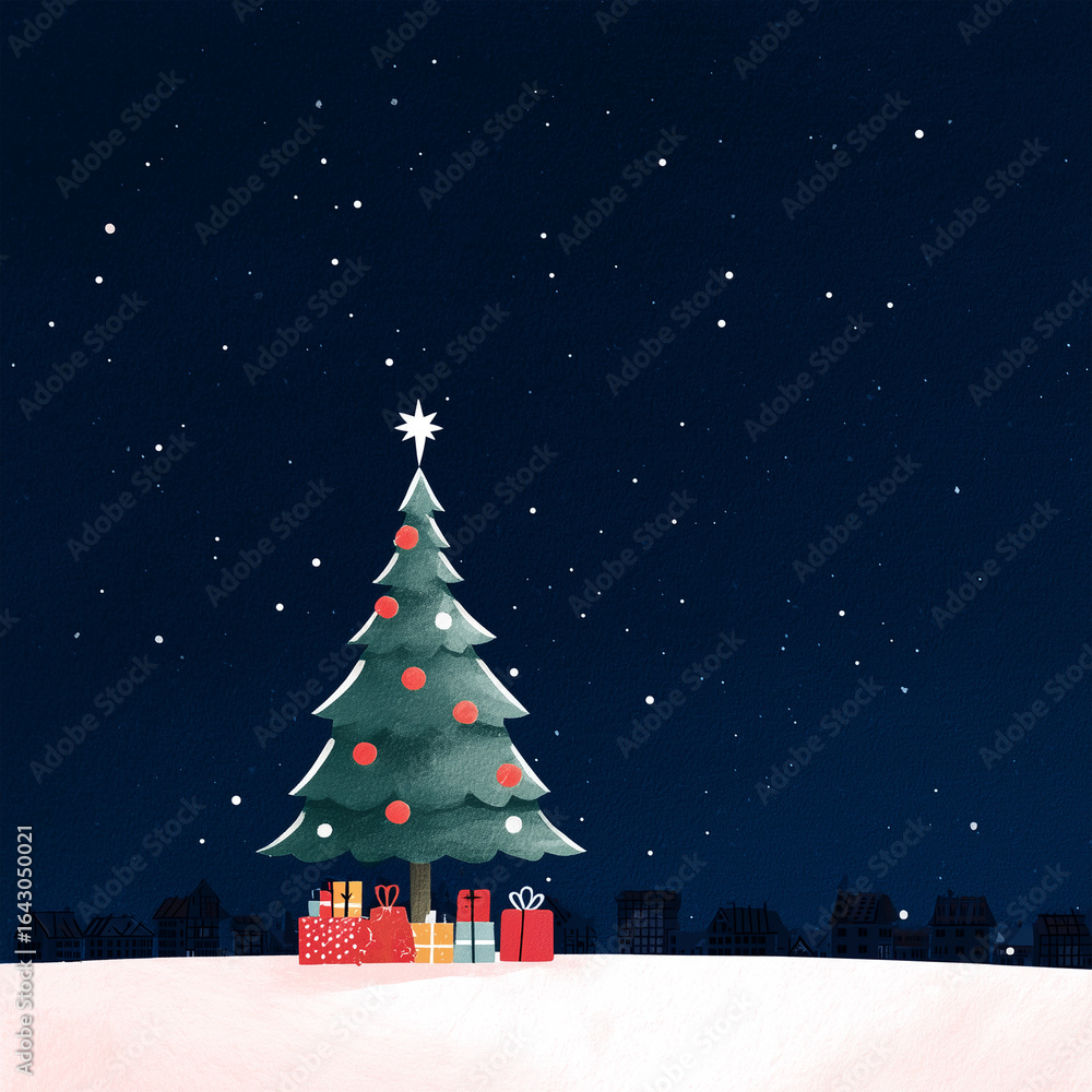 Obraz premium Merry Christmas, creative artwork illustration
