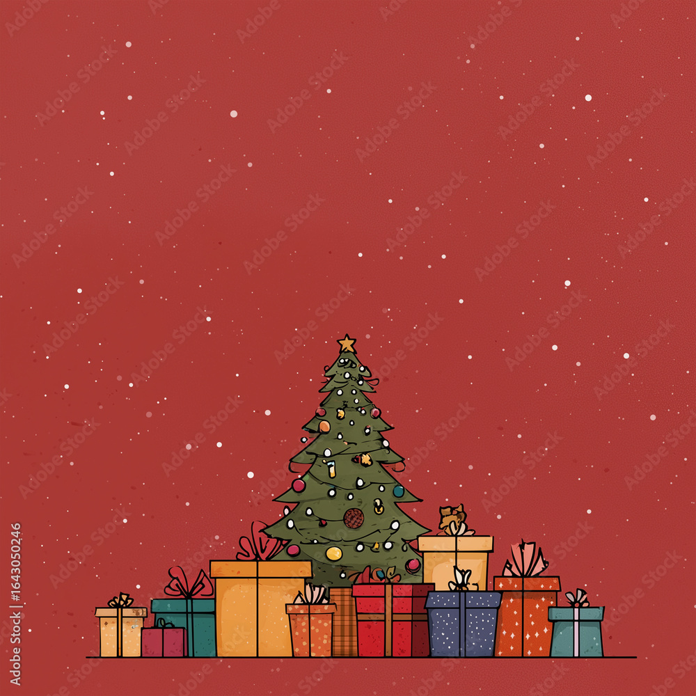 Obraz premium Merry Christmas, creative artwork illustration