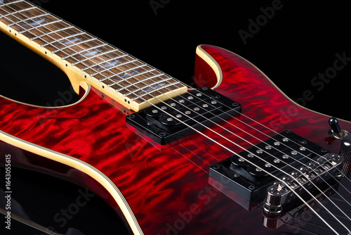 Bild auf Leinwand Electric guitar on the black background