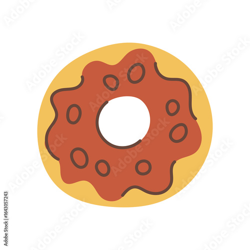 Photos Cartoon Sweet Donut with Chocolate Glaze