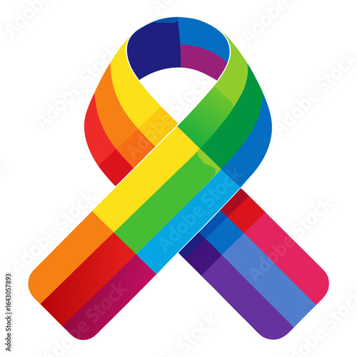 Autism Awareness Puzzle Ribbon Vector Isolated on White