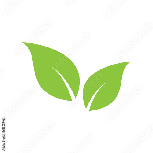 Eco icon green leaf vector illustration for biodegradable recyclable organic bio labels