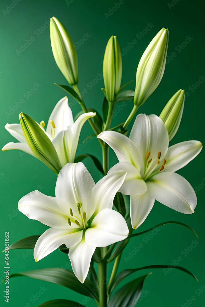 Fototapeta premium white lilies isolated on white
