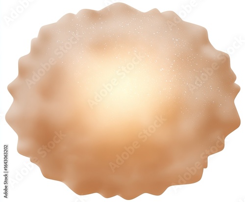 Round, light beige, textured, puffy, organic-looking sphere