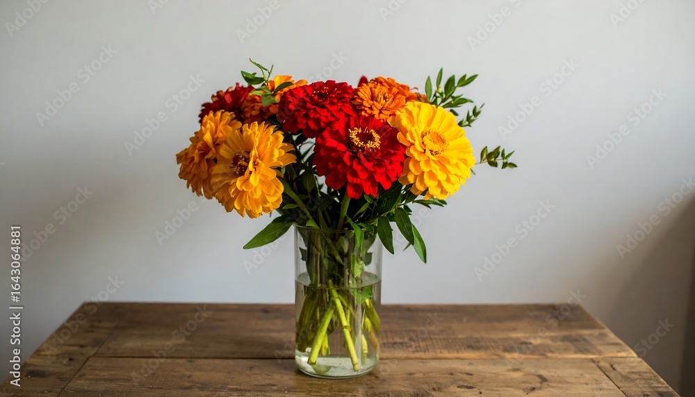 custom made wallpaper toronto digitalVibrant autumn flowers in a clear vase
