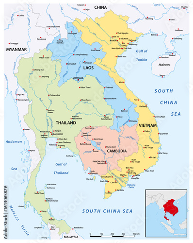 Map of the states of Southeast Asia
