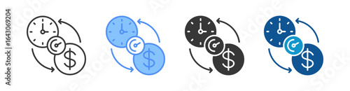 Efficiency Icon Set Multiple Style Collection