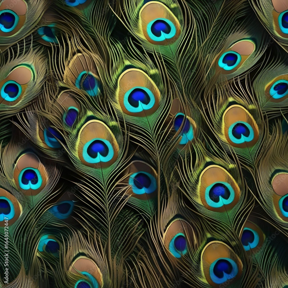 Obraz premium high quality beautiful perfect Detailed Peacock Feather Pattern