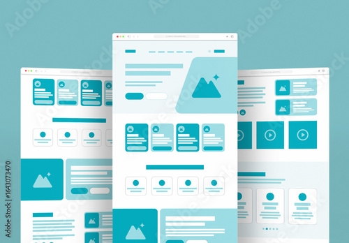 Modern Wireframe Landing Page Template Layout
