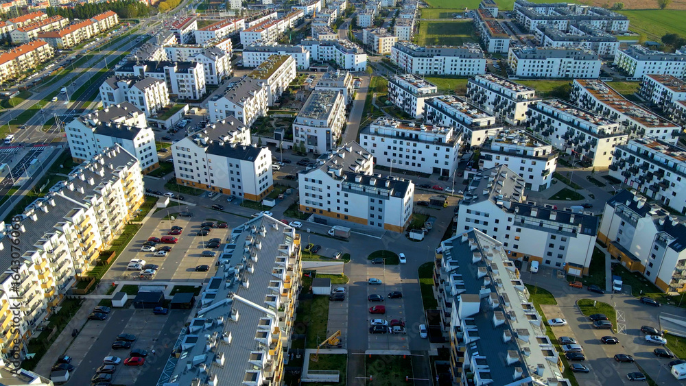 Fototapeta premium Modern residential complex mortgage new infrastructure