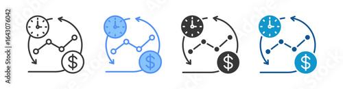 Economic Activity Icon Set Multiple Style Collection