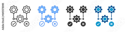 Process Icon Set Multiple Style Collection