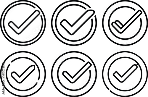Check Mark Icons Set Approval Complete Success Graphic Design