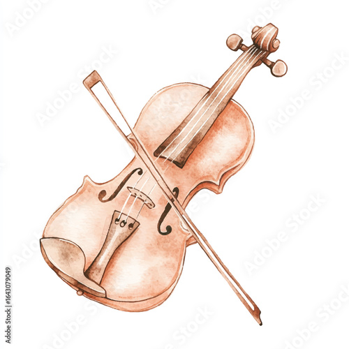 a cute classic violin with bow