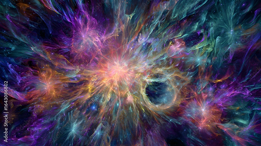 Fototapeta premium Abstract fractal. Creative illustration background. Colorful galaxy. Abstract space background.