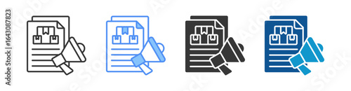 Advertising Icon Set Multiple Style Collection