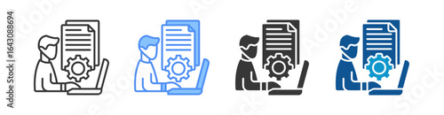Document Management Icon Set Multiple Style Collection