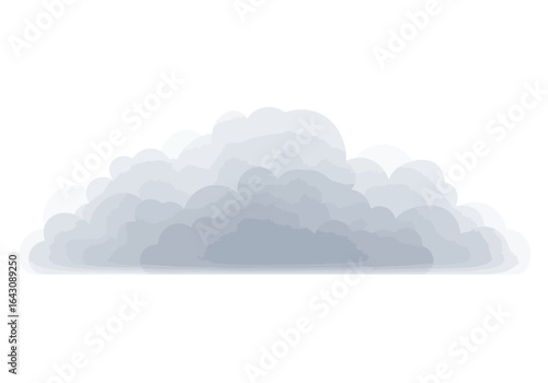 Gray Cumulus Cloud Illustration Digital Painting Style.