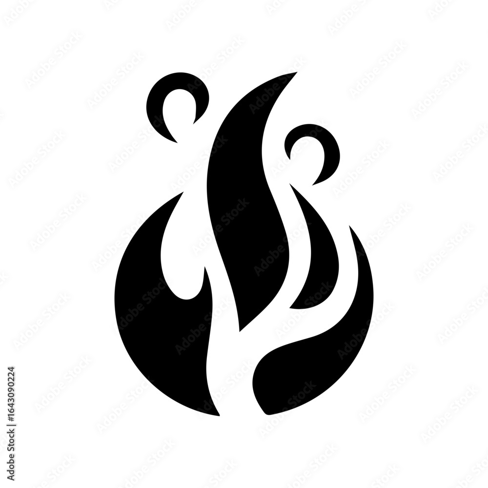 Naklejka premium nine unique black flame icon
