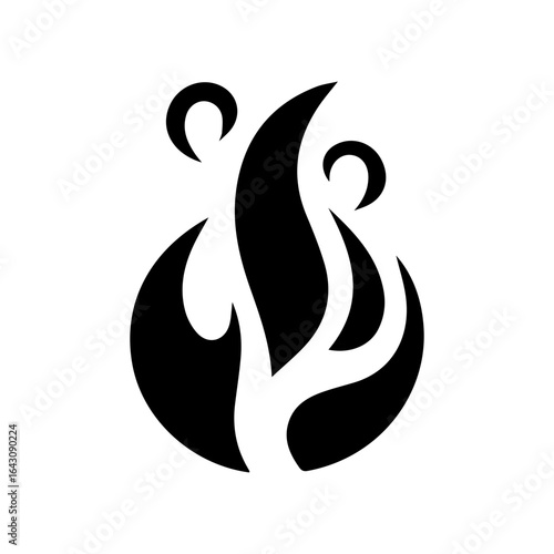 nine unique black flame icon