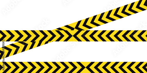 Seamless barrier tape. Construction border. Black and yellow restriction line. Do not cross boundary tape. modern eps 10.
