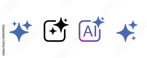 AI Image Editing Icon – Artificial Intelligence Photo Processing Vector