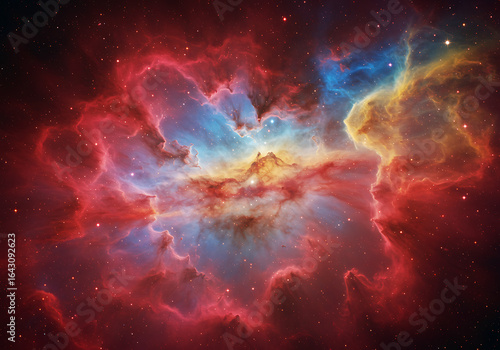 Wallpaper Mural Cosmic Nebula: Vibrant Colors and Stellar Dust Torontodigital.ca