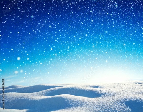 Wallpaper Mural Winter snow background with snowdrifts, with beautiful light and snow flakes on the blue sky.jpg Torontodigital.ca