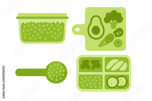 Healthy meal prep with fresh vegetables and legumes in organized containers for a balanced diet