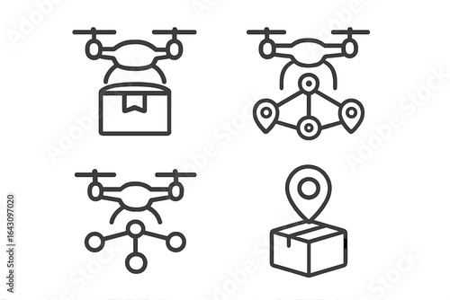 Drones executing delivery operations with location pinpointing and package handling in a logistics environment